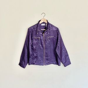 Drapers & Damons Animal Print Metallic Purple Lightweight Jacket Women’s Medium